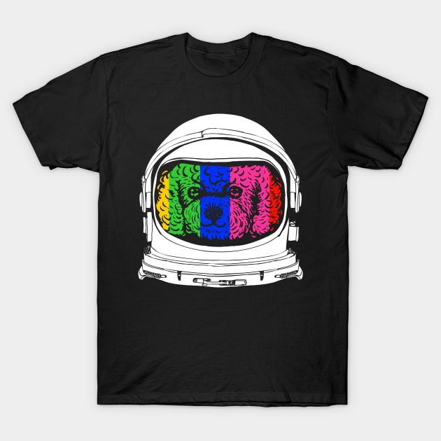 Astronaut Poodle T-Shirt by huebucket